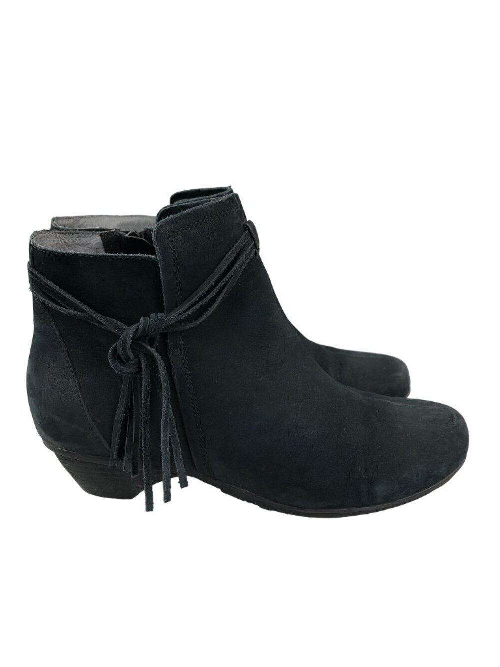 Abeo Women's Size 8.5N Nella Black Leather Wraparound Side Zip Ankle Booties